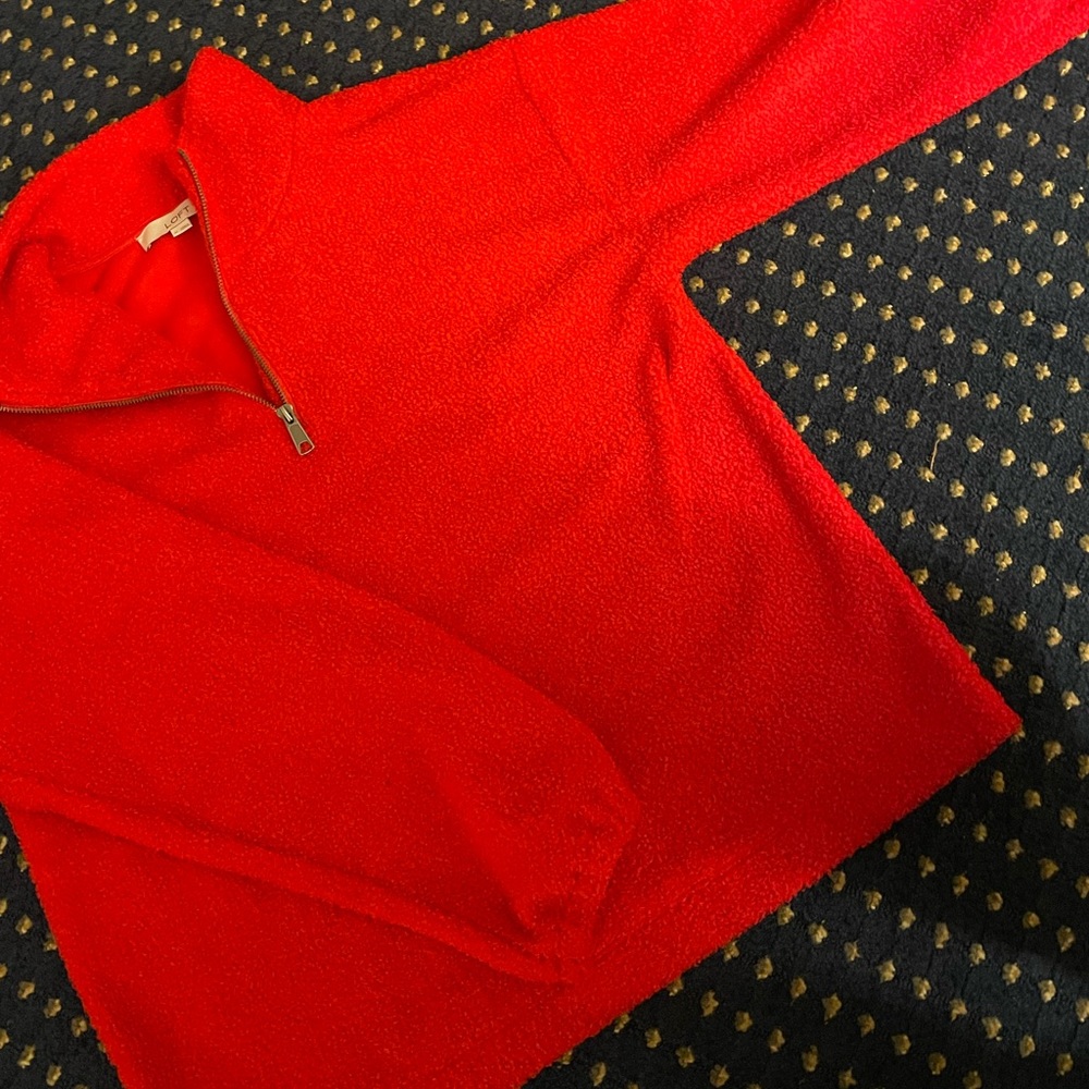 Fuzzy red quarter zip, NWOT